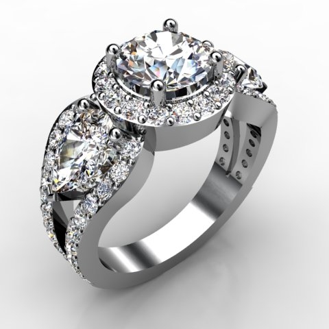 18k White Gold Engagement Ring 2.146ct - 1002617-18kw