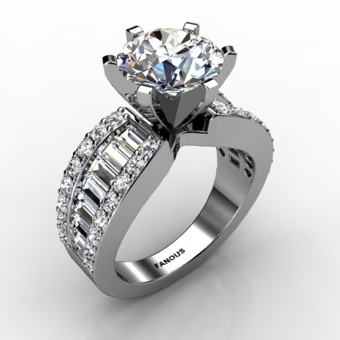 18k White Gold Engagement Ring 1.696ct - 0200933-18kw