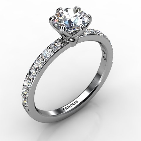 18k White Gold Engagement Ring 0.448ct - 0201064-18kw