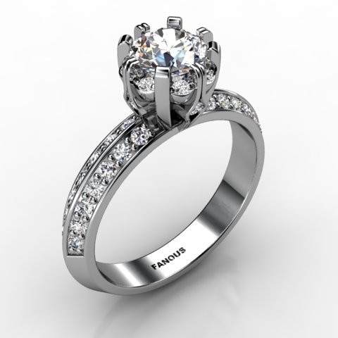 18k White Gold Engagement Ring 0.528ct - 1002699-18kw